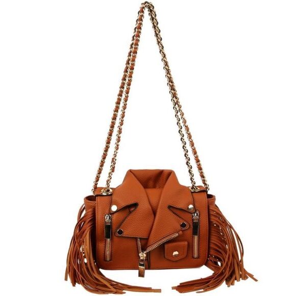 Motorcycle Jacket Fringe Crossbody Handbag - Picture 2 of 6